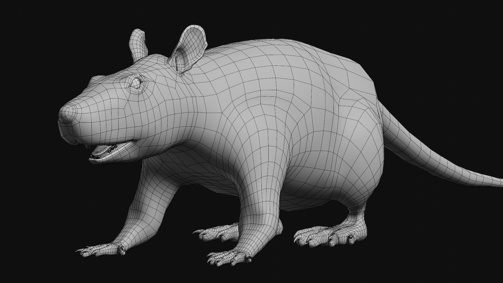 Rat model Low-poly 3D model_8
