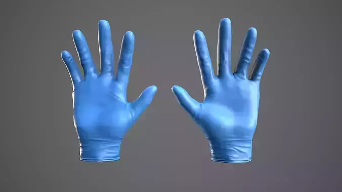 Medical Hand Gloves Low-poly 3D model