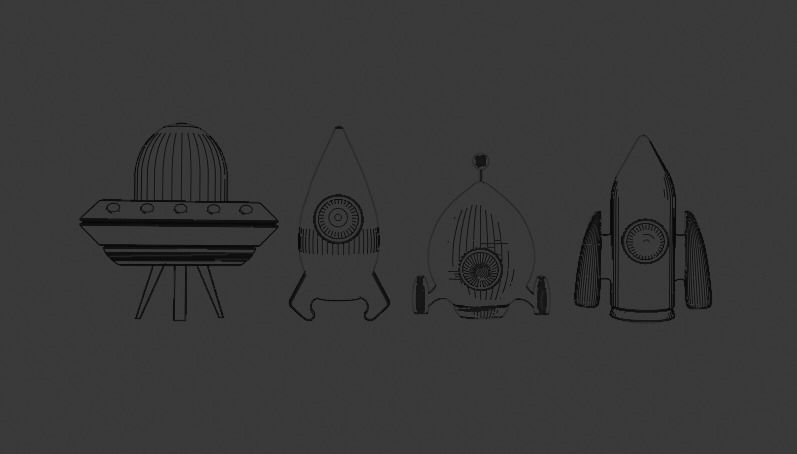 Spaceship pack Low-poly 3D model_6