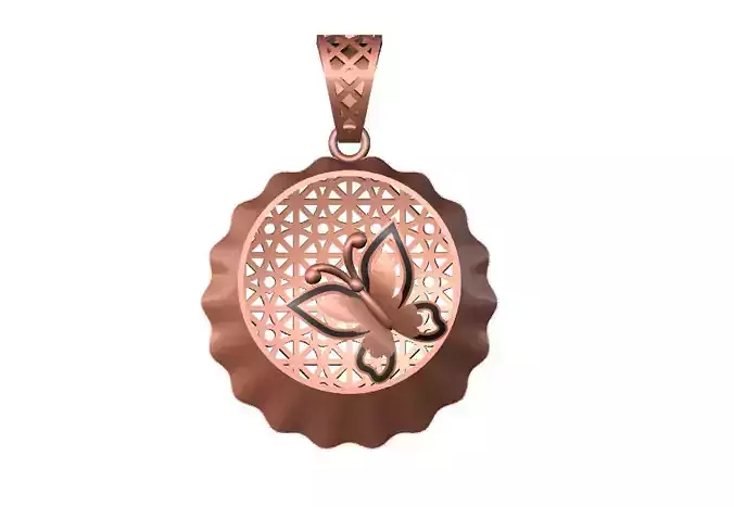 074 - Butterfly Jali Pendant for Girls - Ladies Pendant