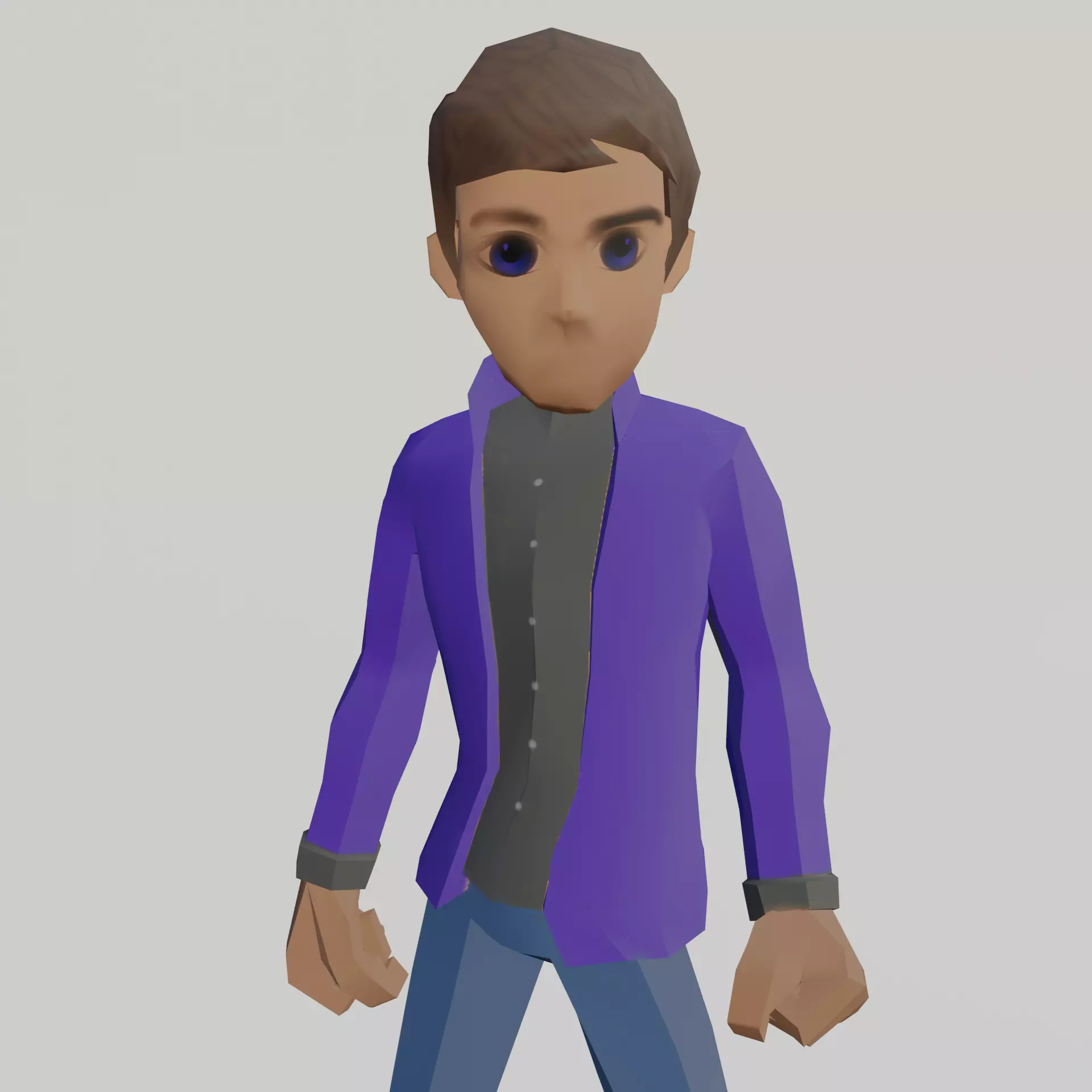 Extreme Lowpoly Boy 3D Model For Animation and Game Development Free low-poly 3D model