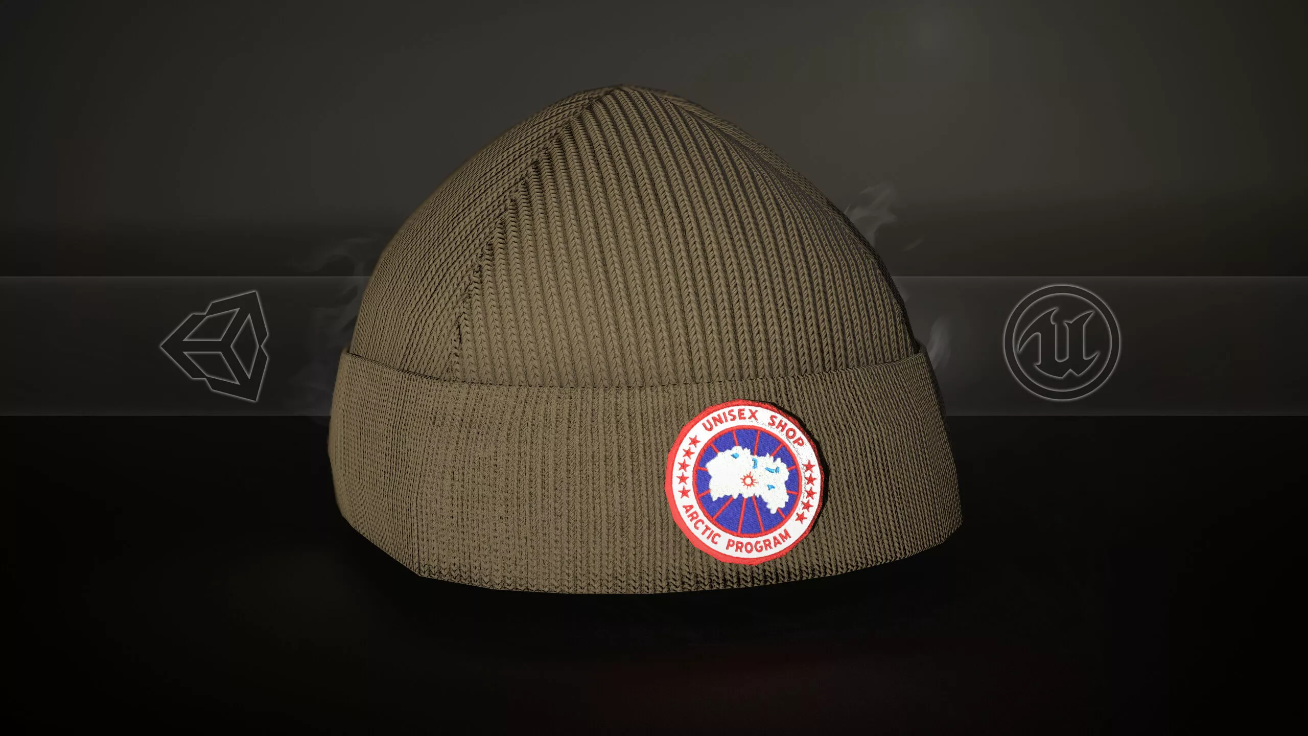 Brown Arctic Disc Toque Beanie Low-poly 3D model