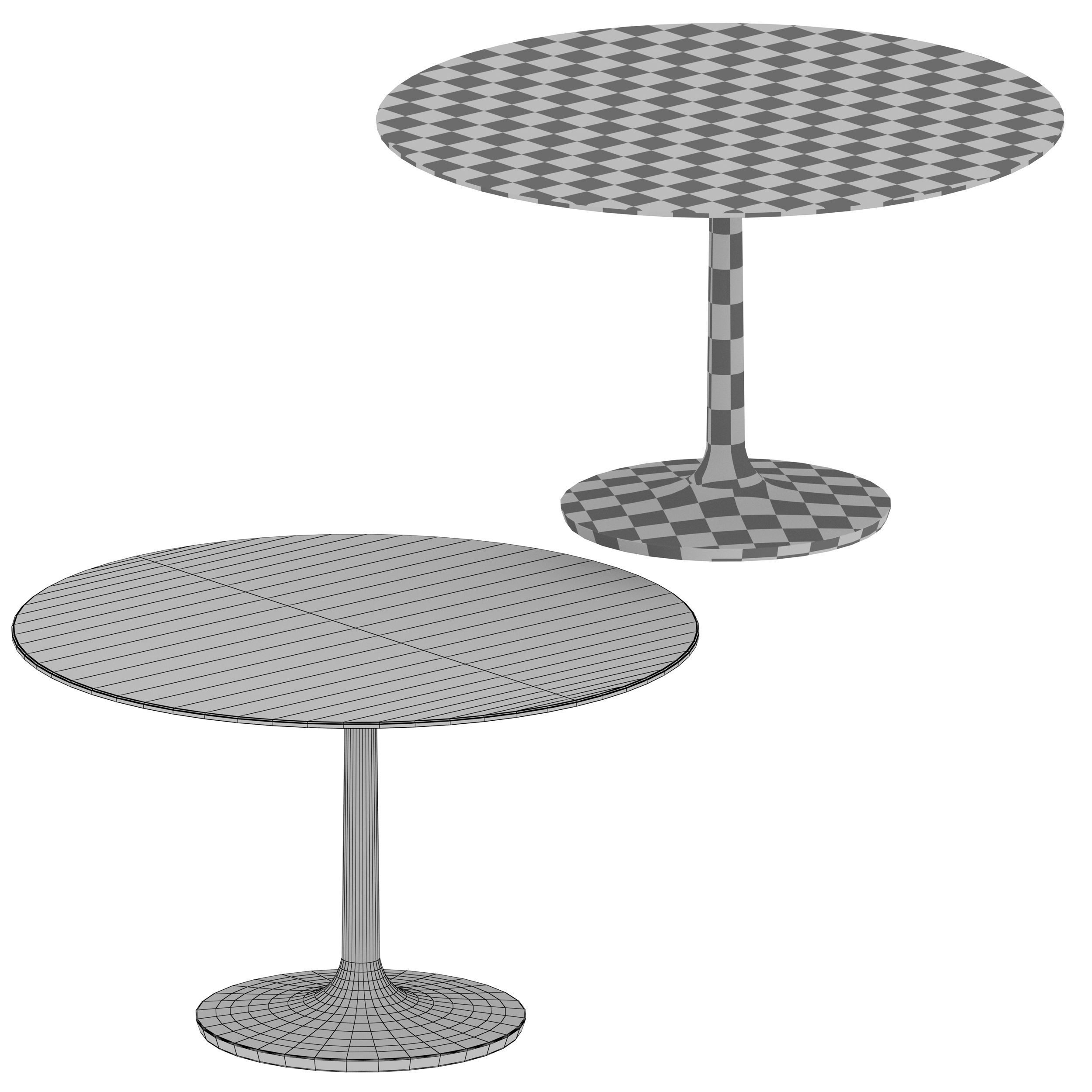 Nero 48 Brown Marble Dining Table with Brass Base 3D model_10