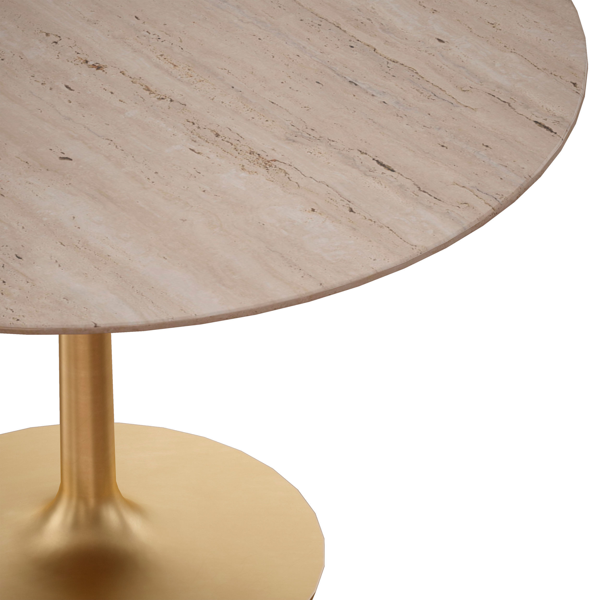 Nero 48 Brown Marble Dining Table with Brass Base 3D model_8