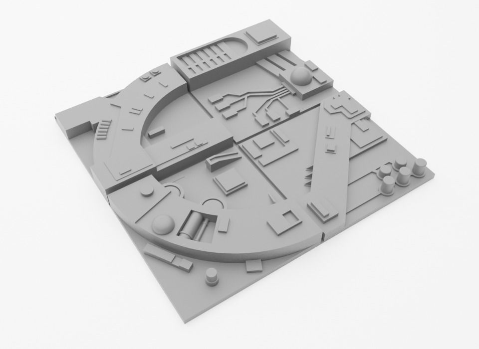 Death Star Tile Type F Free 3D print model_5