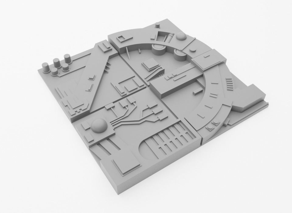 Death Star Tile Type F Free 3D print model_7