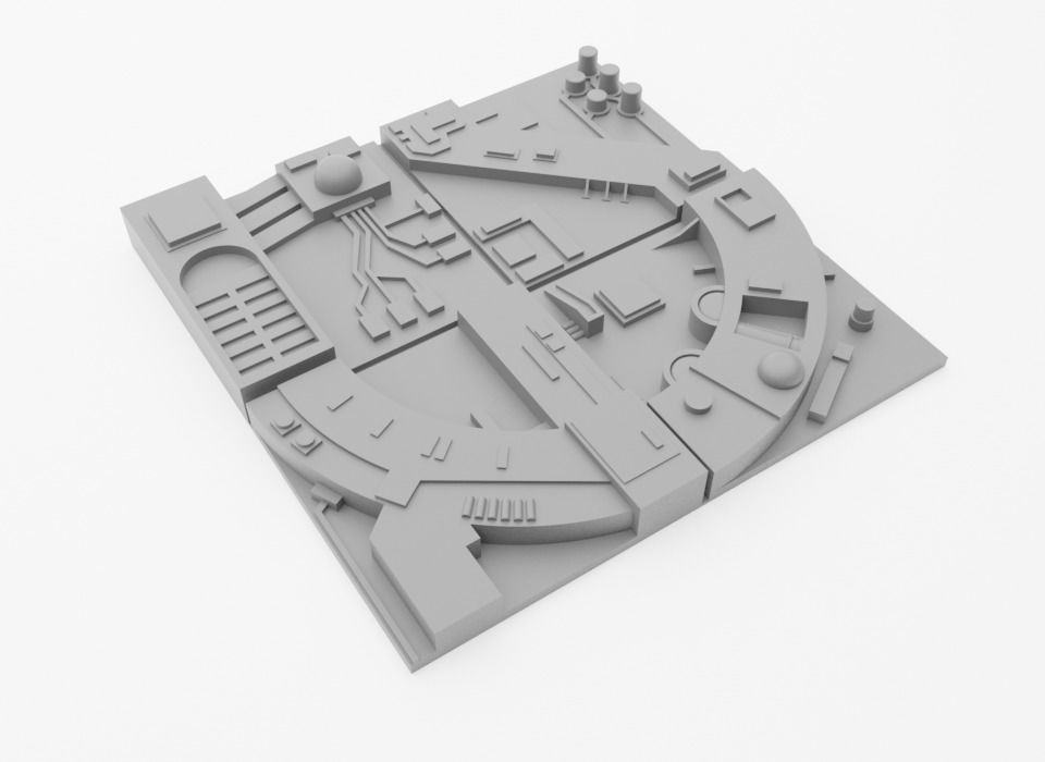 Death Star Tile Type F Free 3D print model_4