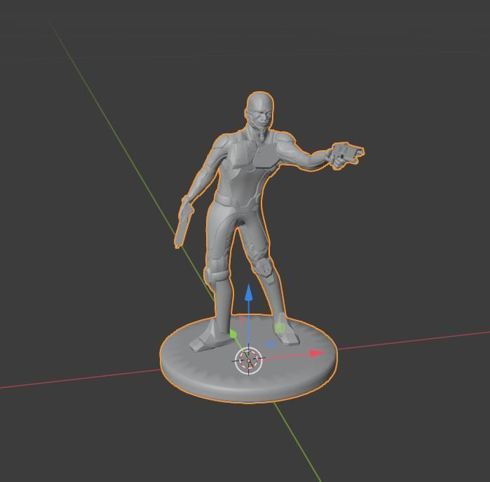 Sci-Fi Human with Scifi Gun For 3D Printing 3D print model_4