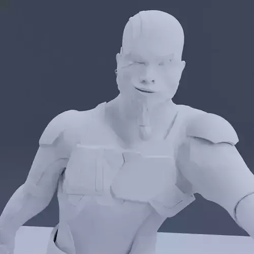 Sci-Fi Human with Scifi Gun For 3D Printing 3D print model