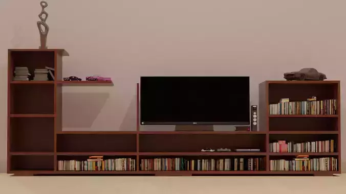 a living room Library 