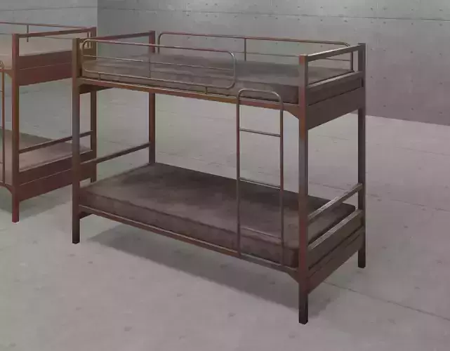Prison or Military Bunkbed Low-poly 3D model