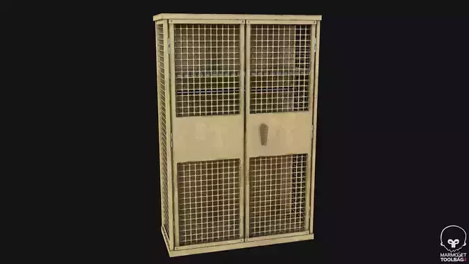 Military Locker PBR Game Ready Low-poly 3D model
