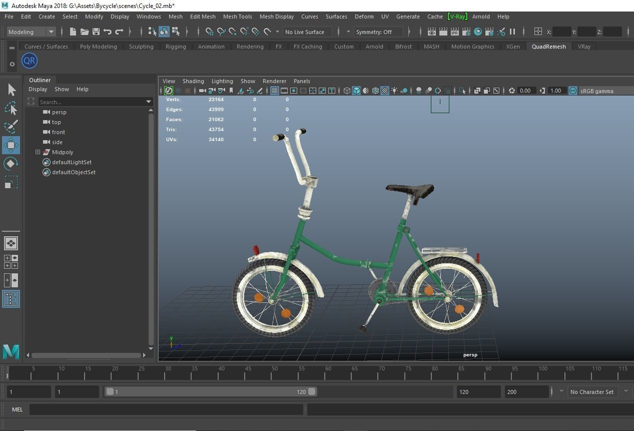 Bicycle Low-poly 3D model_8