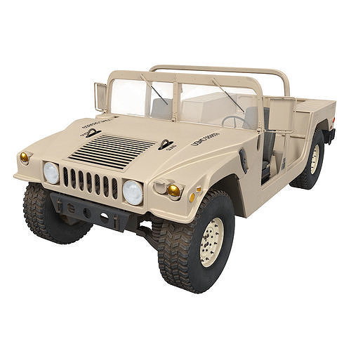 Humvee HMMWV-M1123 Desert Military track 3D model