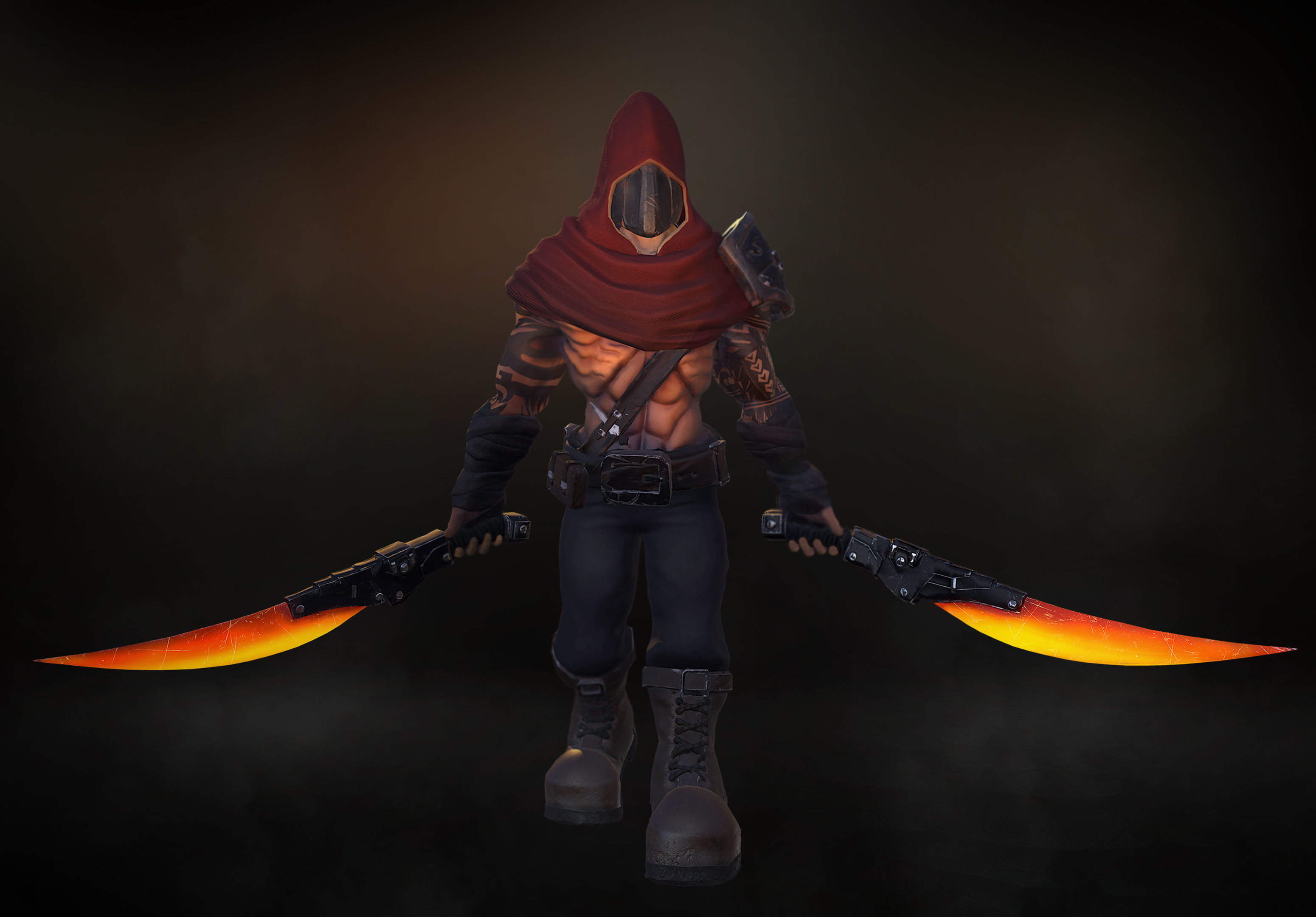 Game model faceless assassin 3D model Low-poly 3D model_3