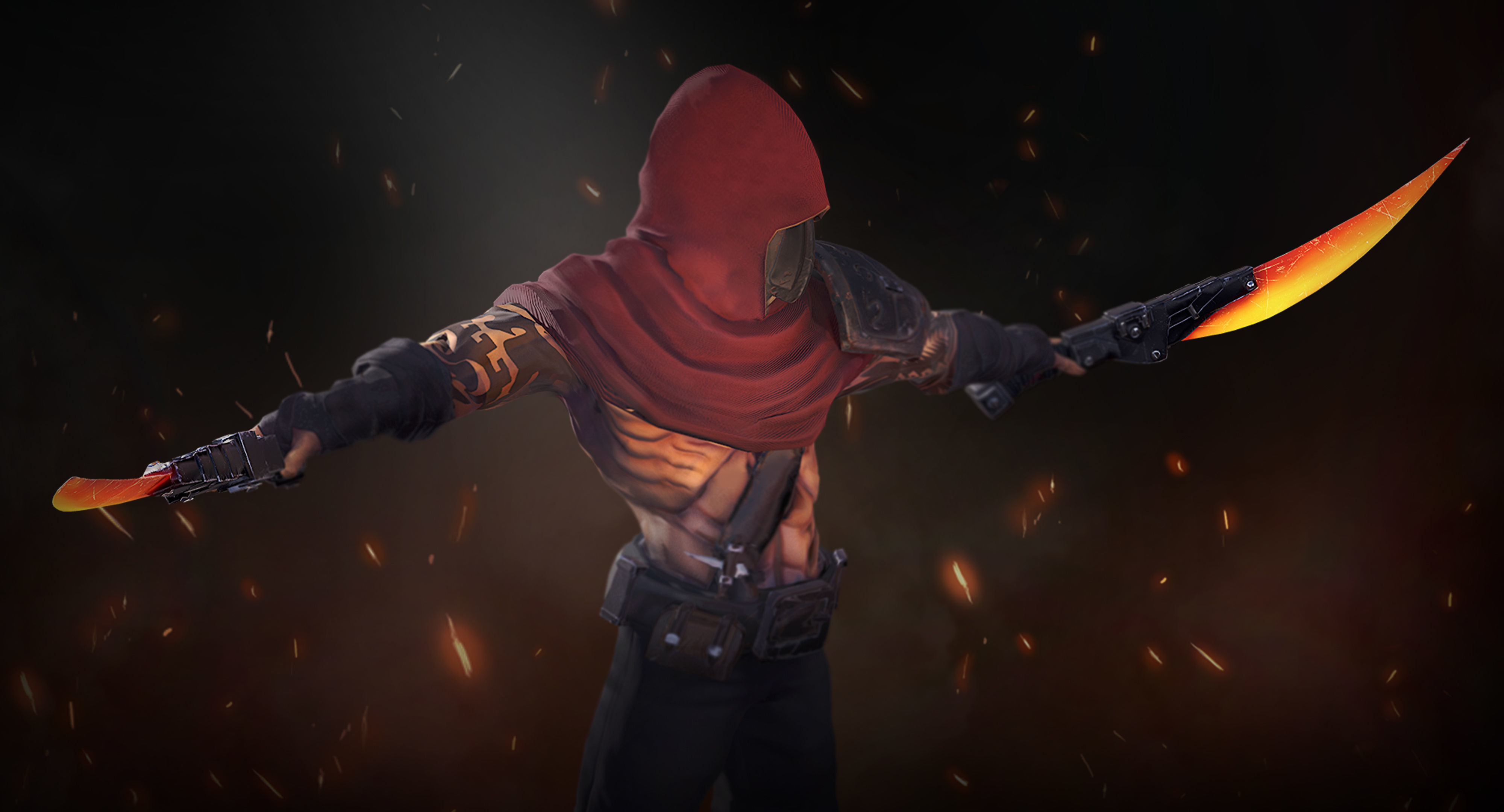 Game model faceless assassin 3D model Low-poly 3D model_2