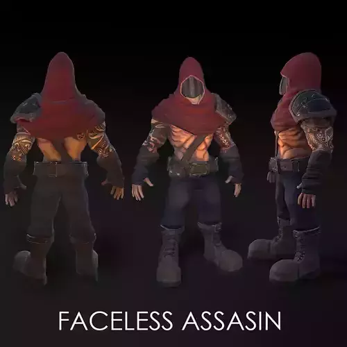 Game model faceless assassin 3D model Low-poly 3D model