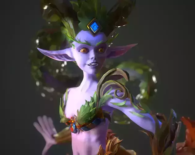 Stylized character centaur Lunara  Low-poly 3D model