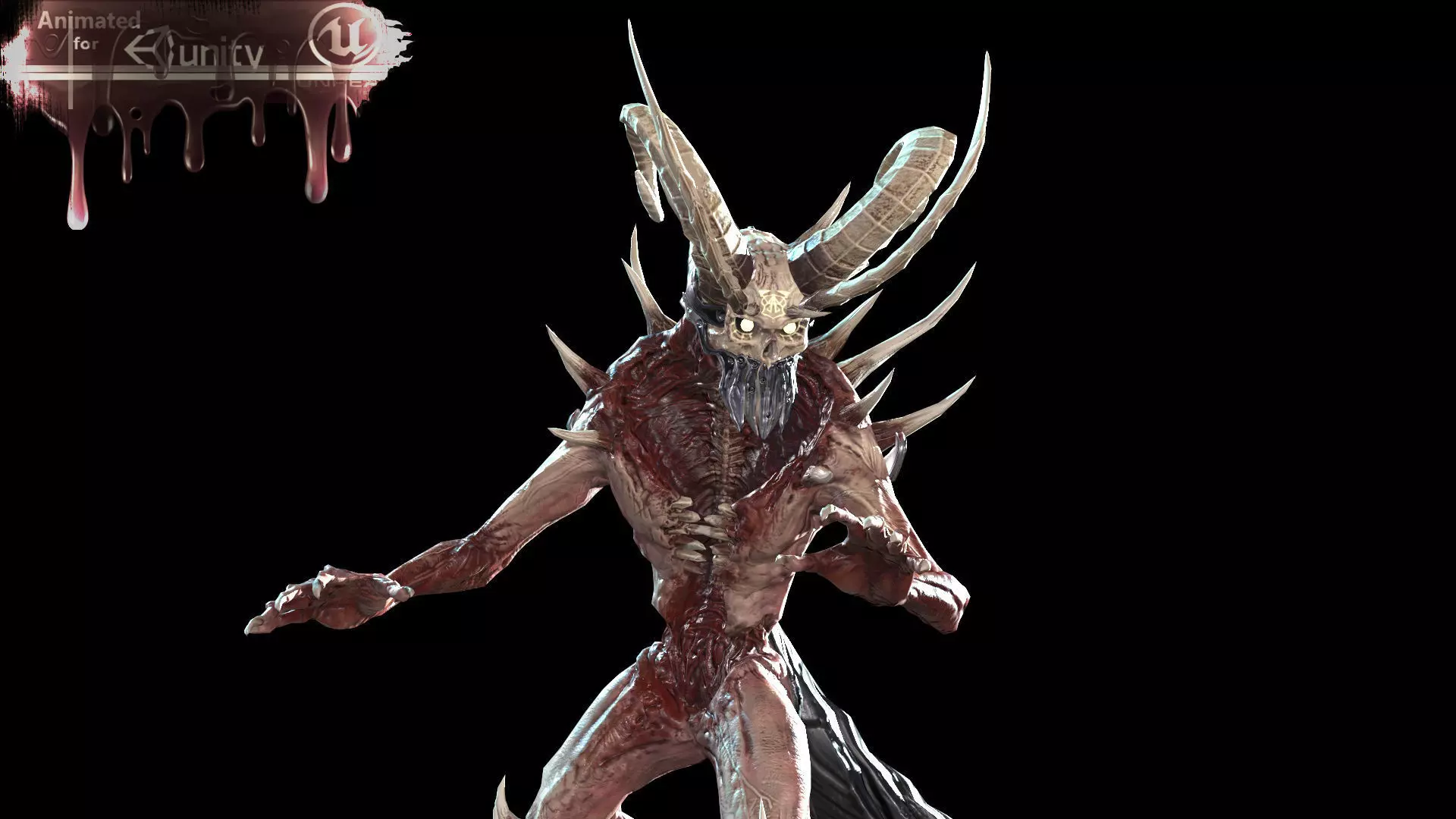 DemonHigh3 creature Low-poly 3D model_0