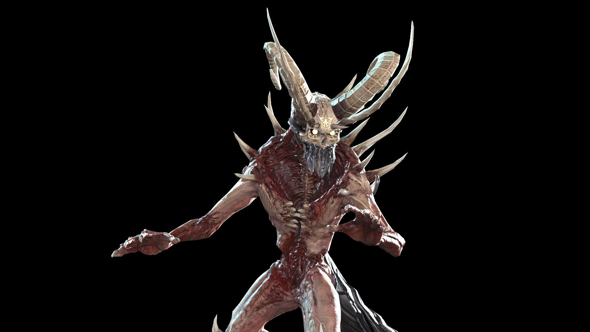 DemonHigh3 creature Low-poly 3D model_2