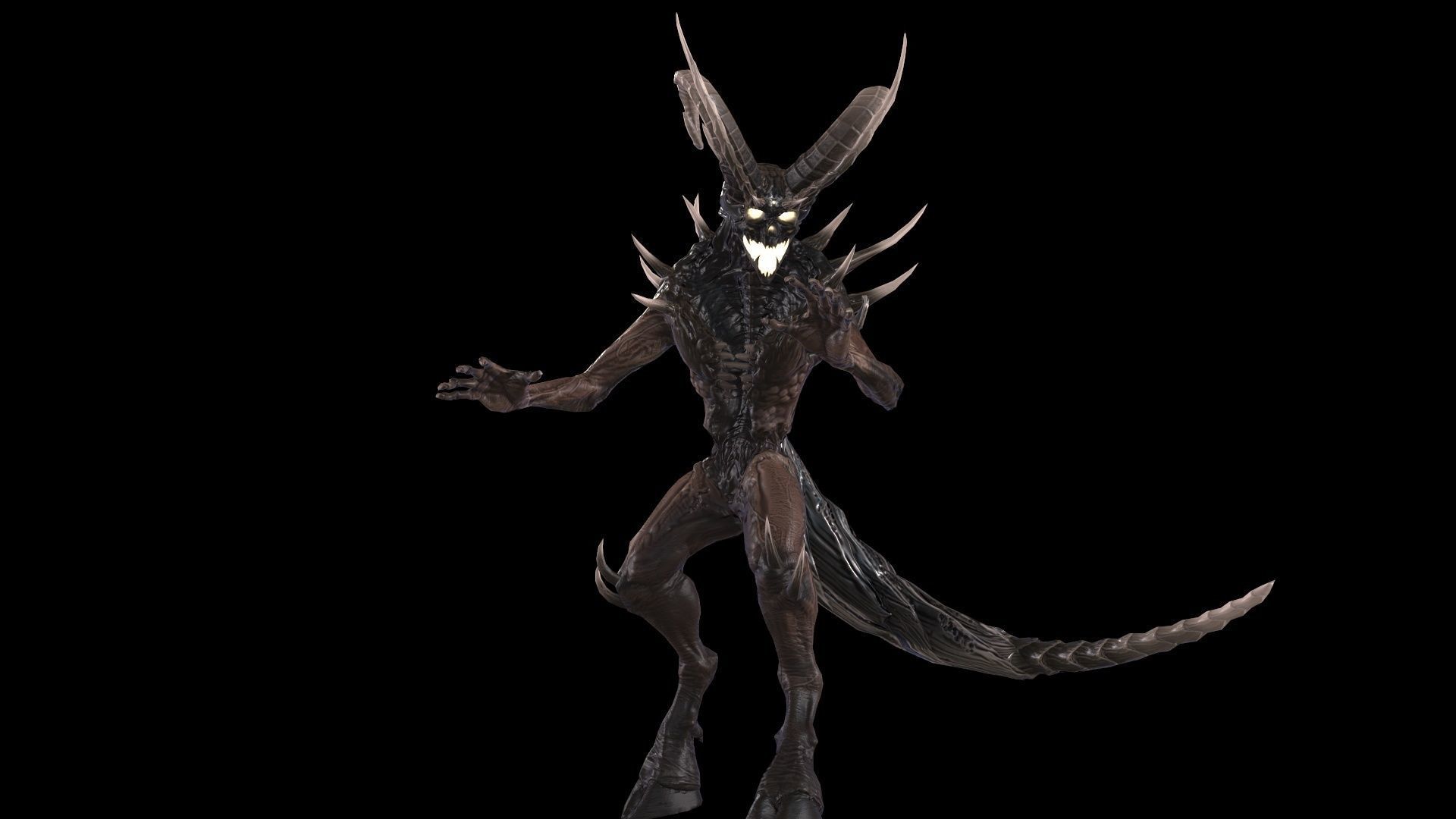DemonHigh3 creature Low-poly 3D model_9