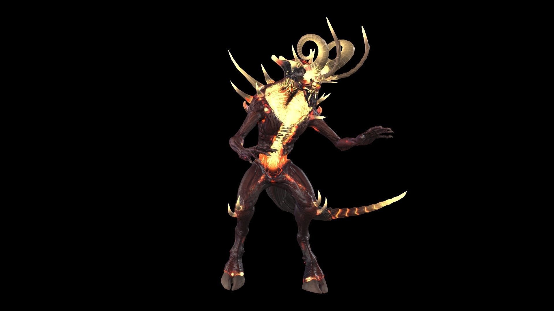 DemonHigh3 creature Low-poly 3D model_20