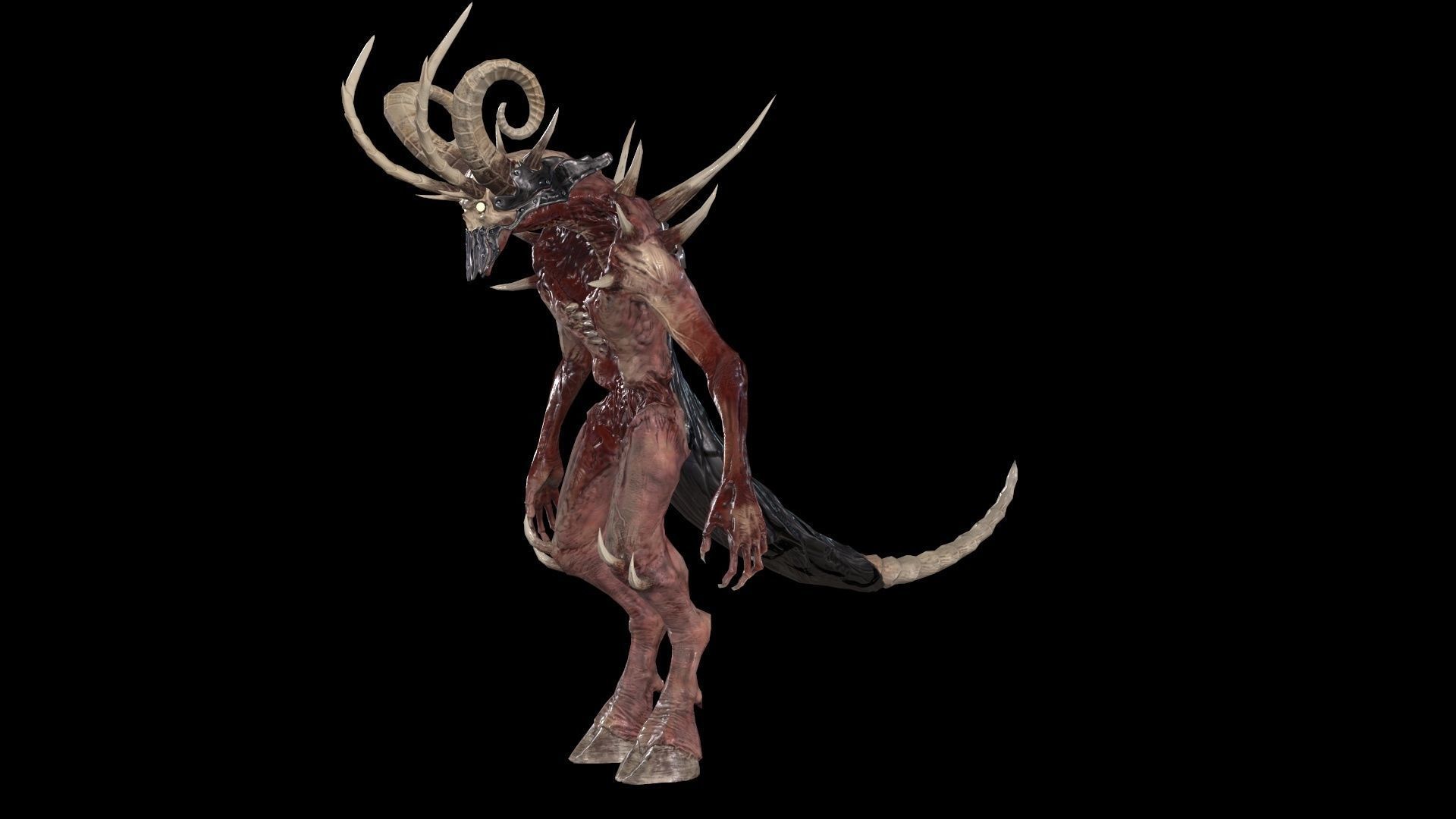 DemonHigh3 creature Low-poly 3D model_17