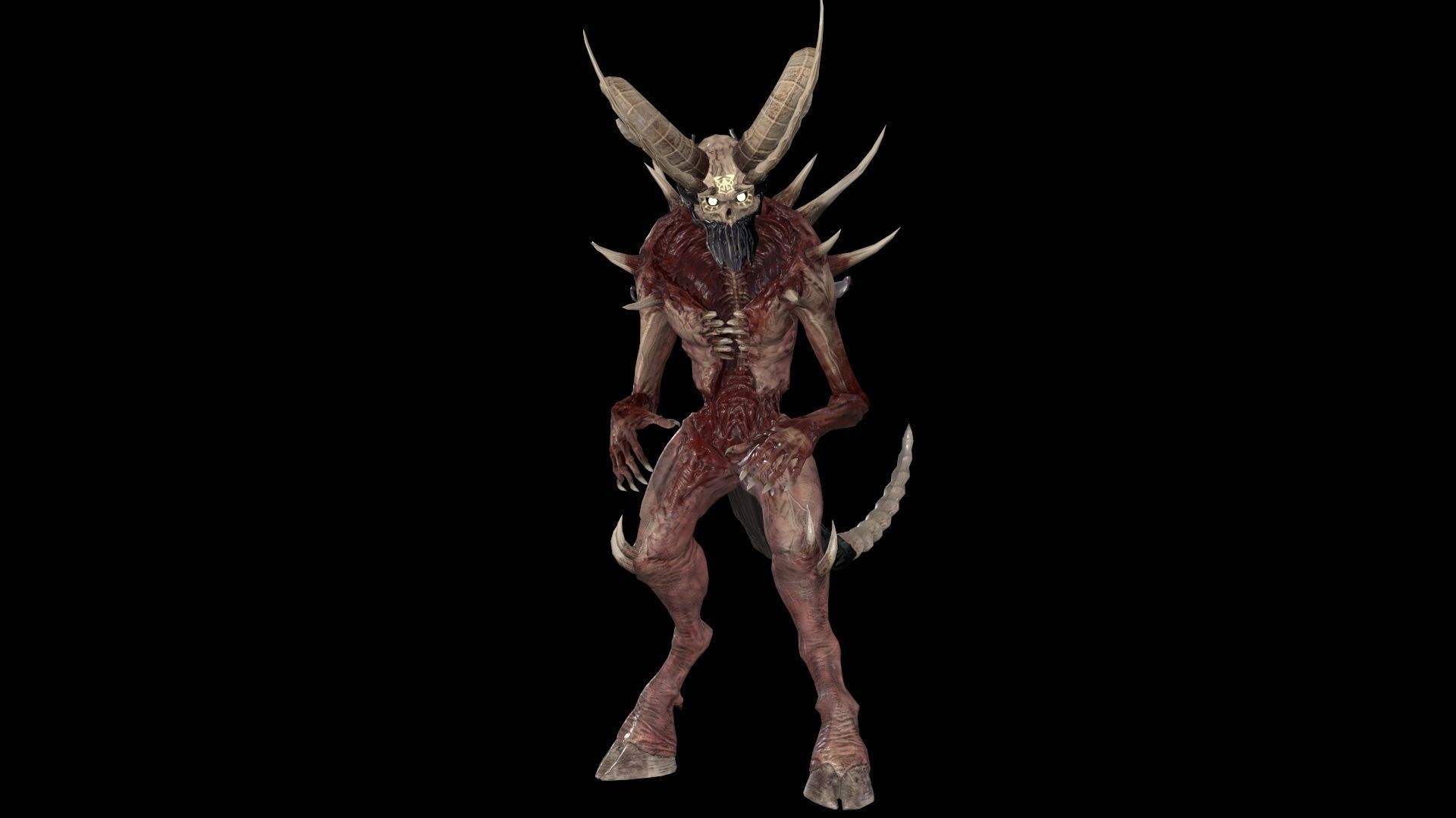 DemonHigh3 creature Low-poly 3D model_15