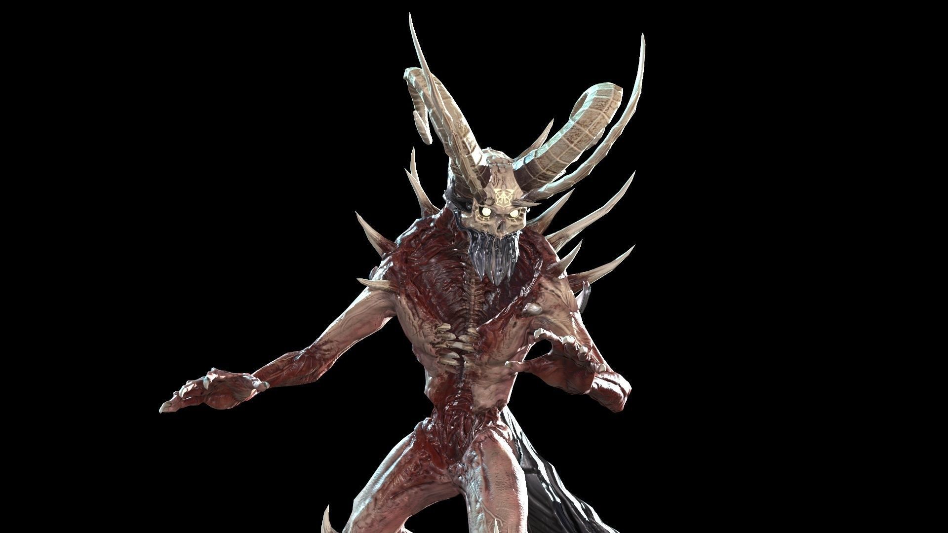 DemonHigh3 creature Low-poly 3D model_22