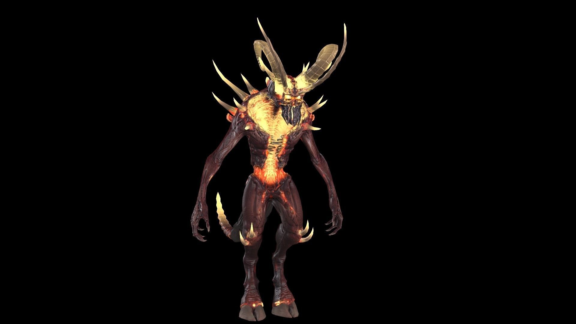 DemonHigh3 creature Low-poly 3D model_16