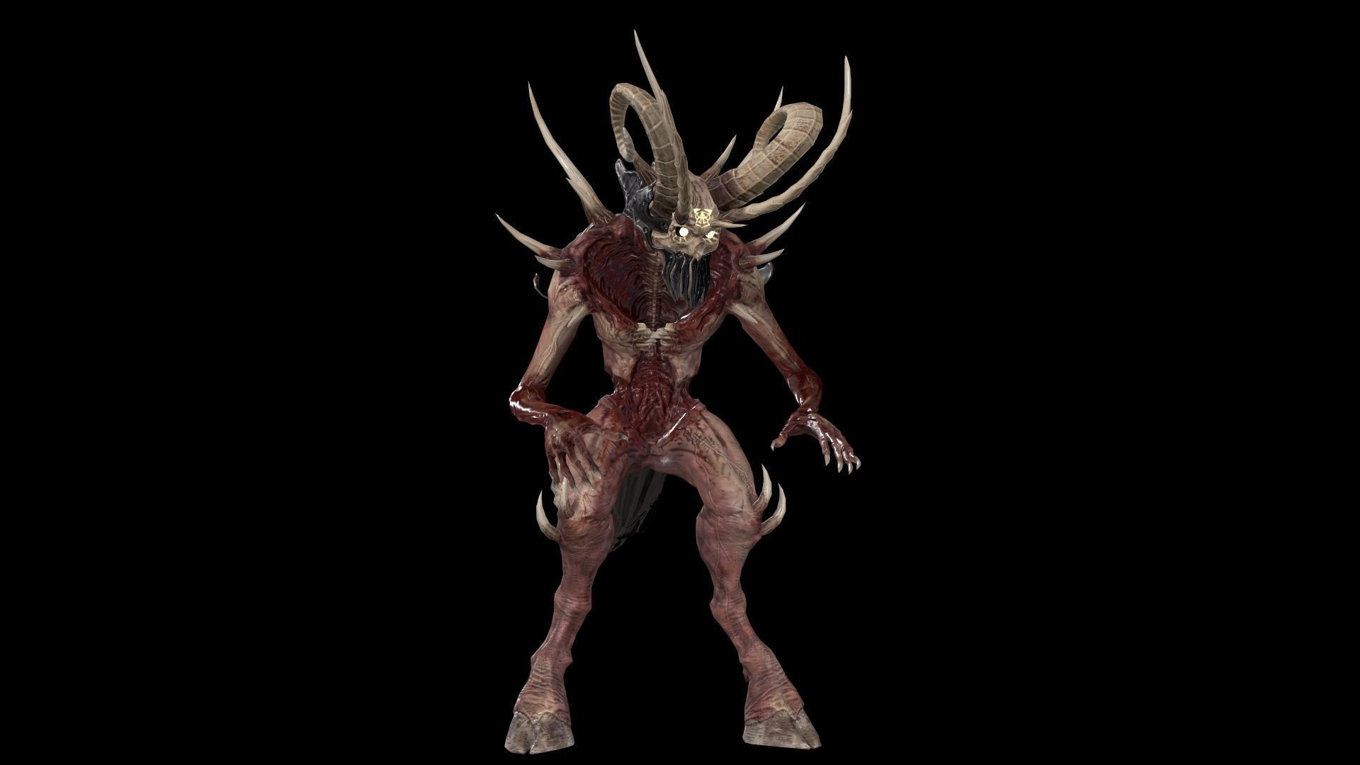 DemonHigh3 creature Low-poly 3D model_10