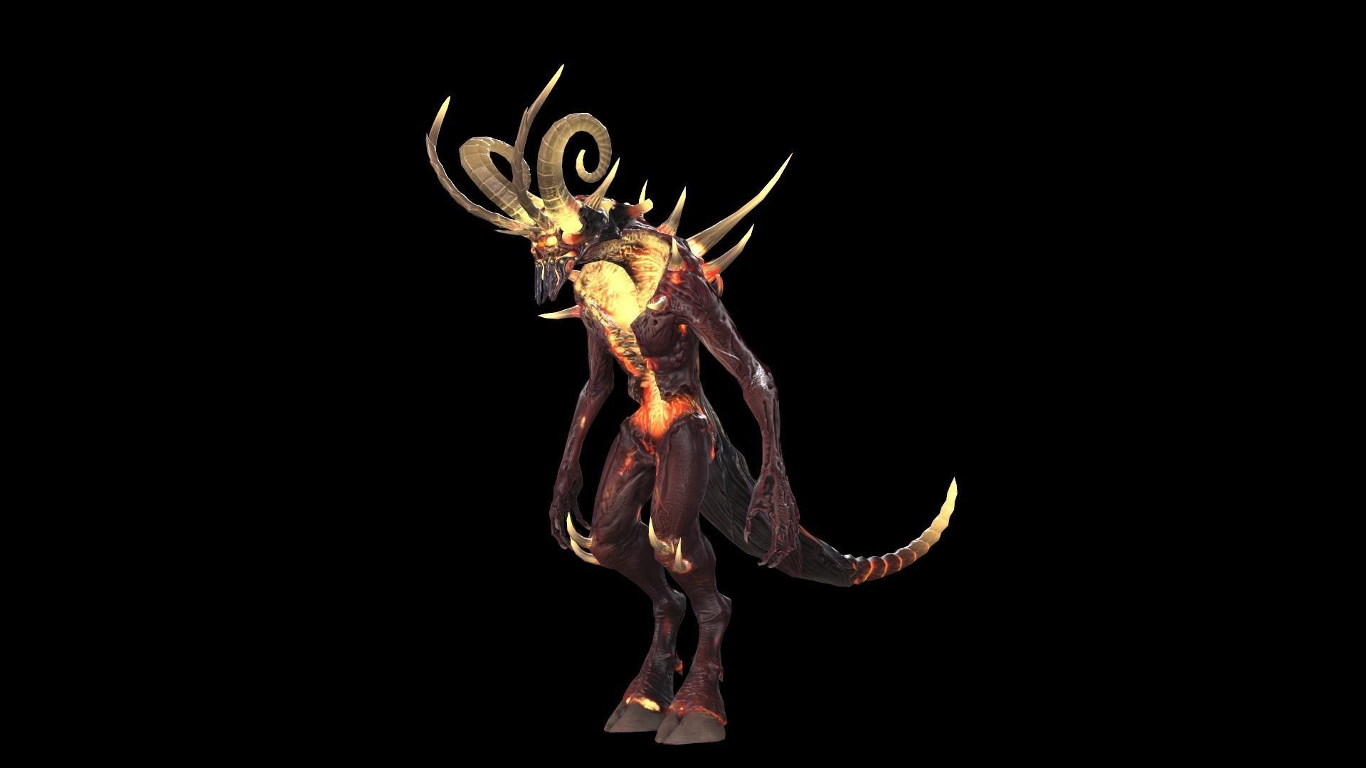 DemonHigh3 creature Low-poly 3D model_19