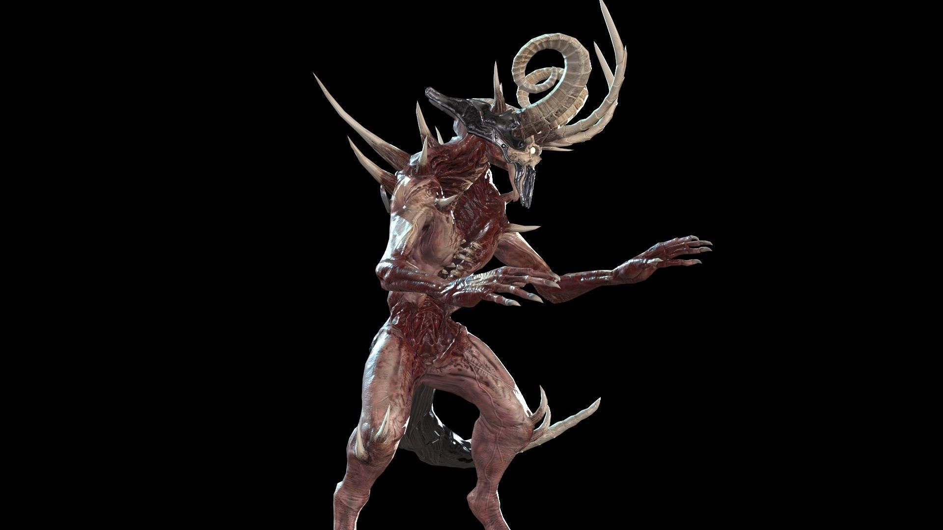 DemonHigh3 creature Low-poly 3D model_24