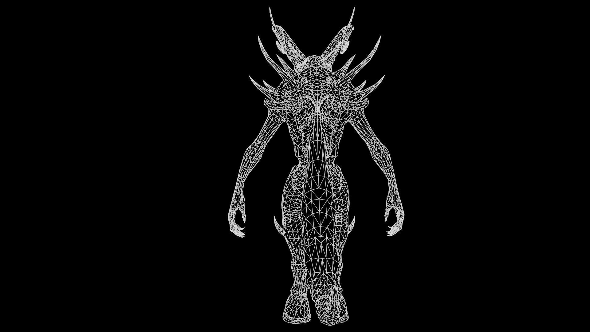 DemonHigh3 creature Low-poly 3D model_8