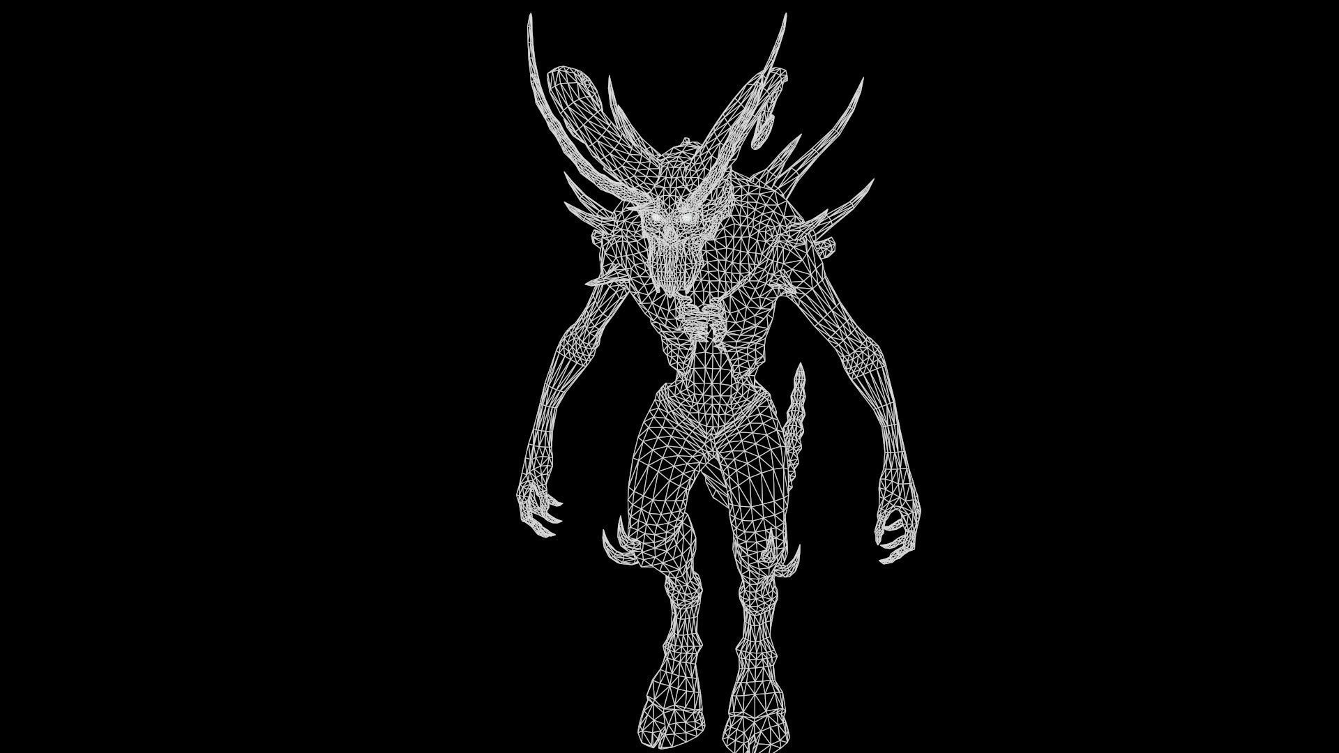 DemonHigh3 creature Low-poly 3D model_13