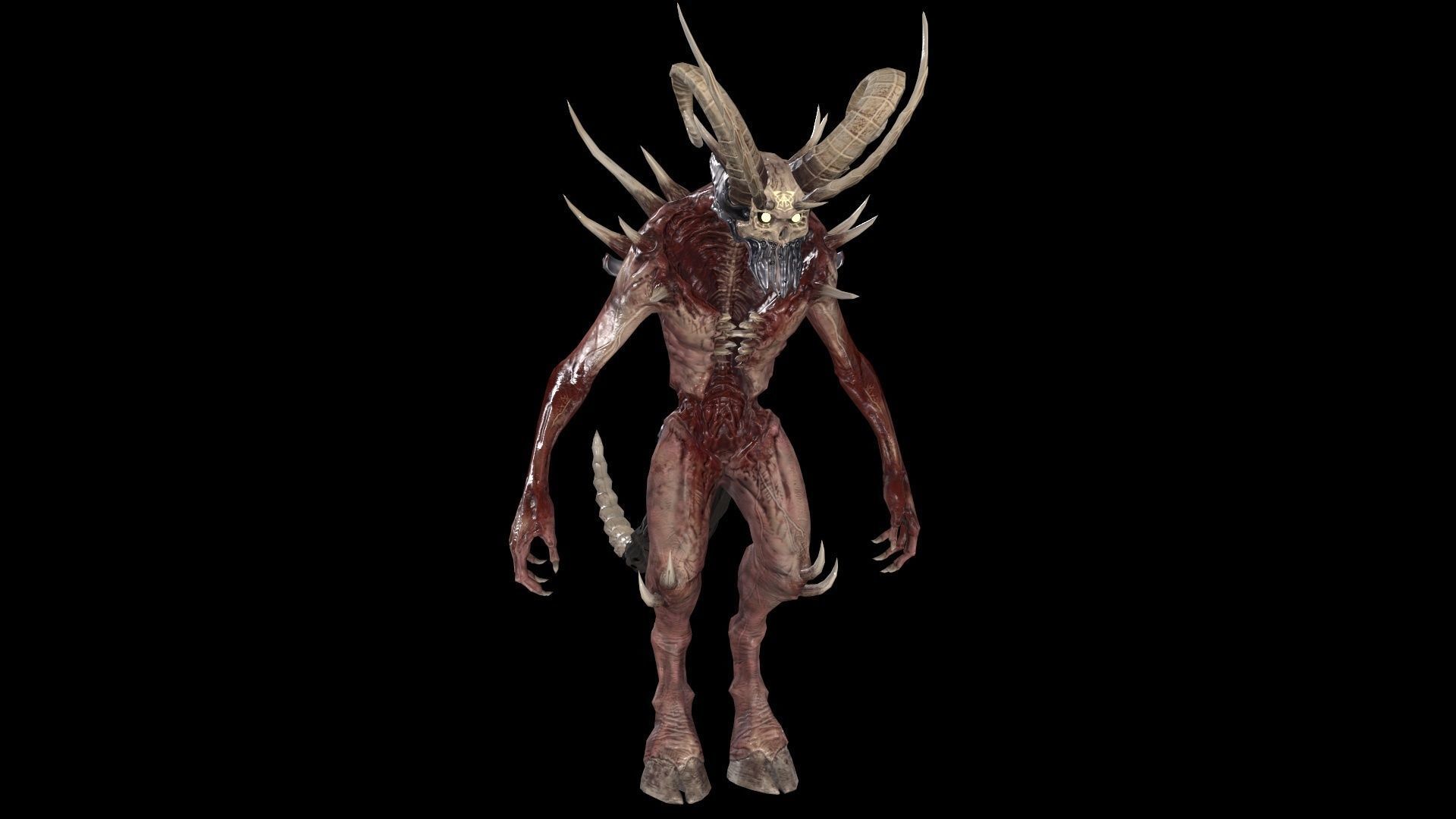 DemonHigh3 creature Low-poly 3D model_7