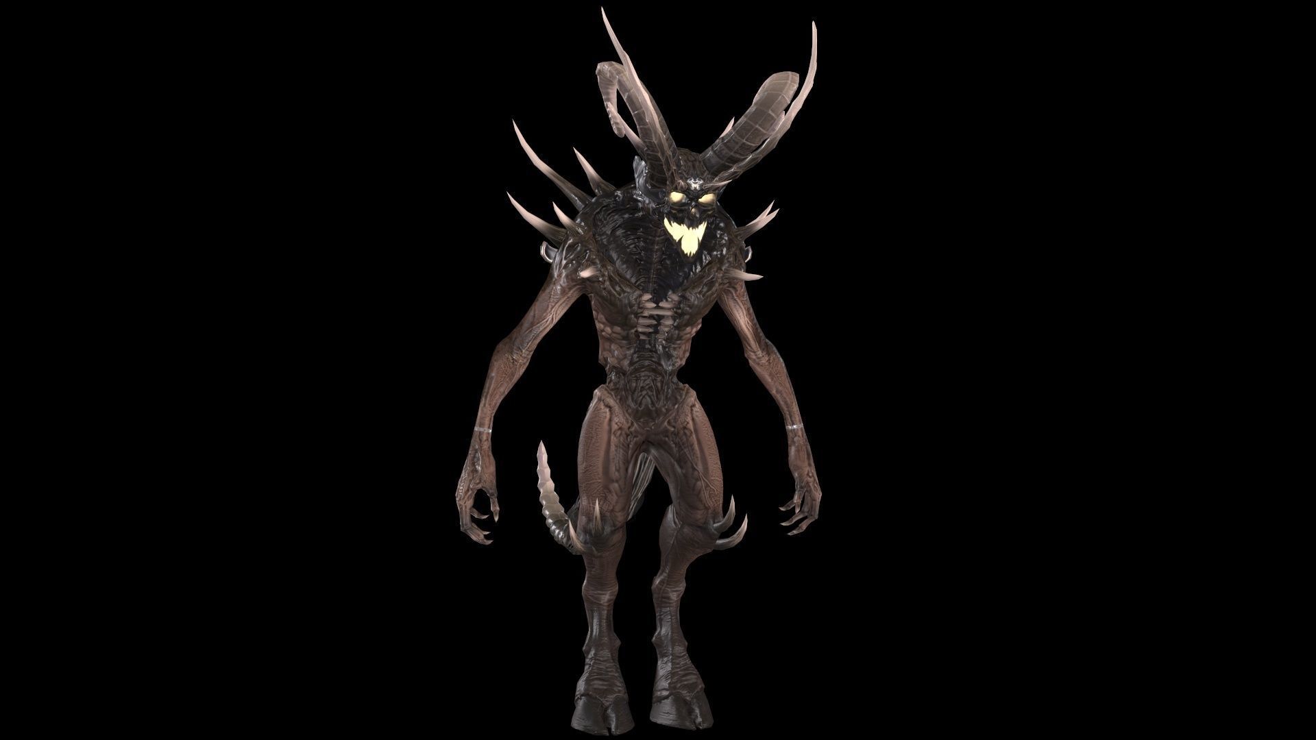 DemonHigh3 creature Low-poly 3D model_25