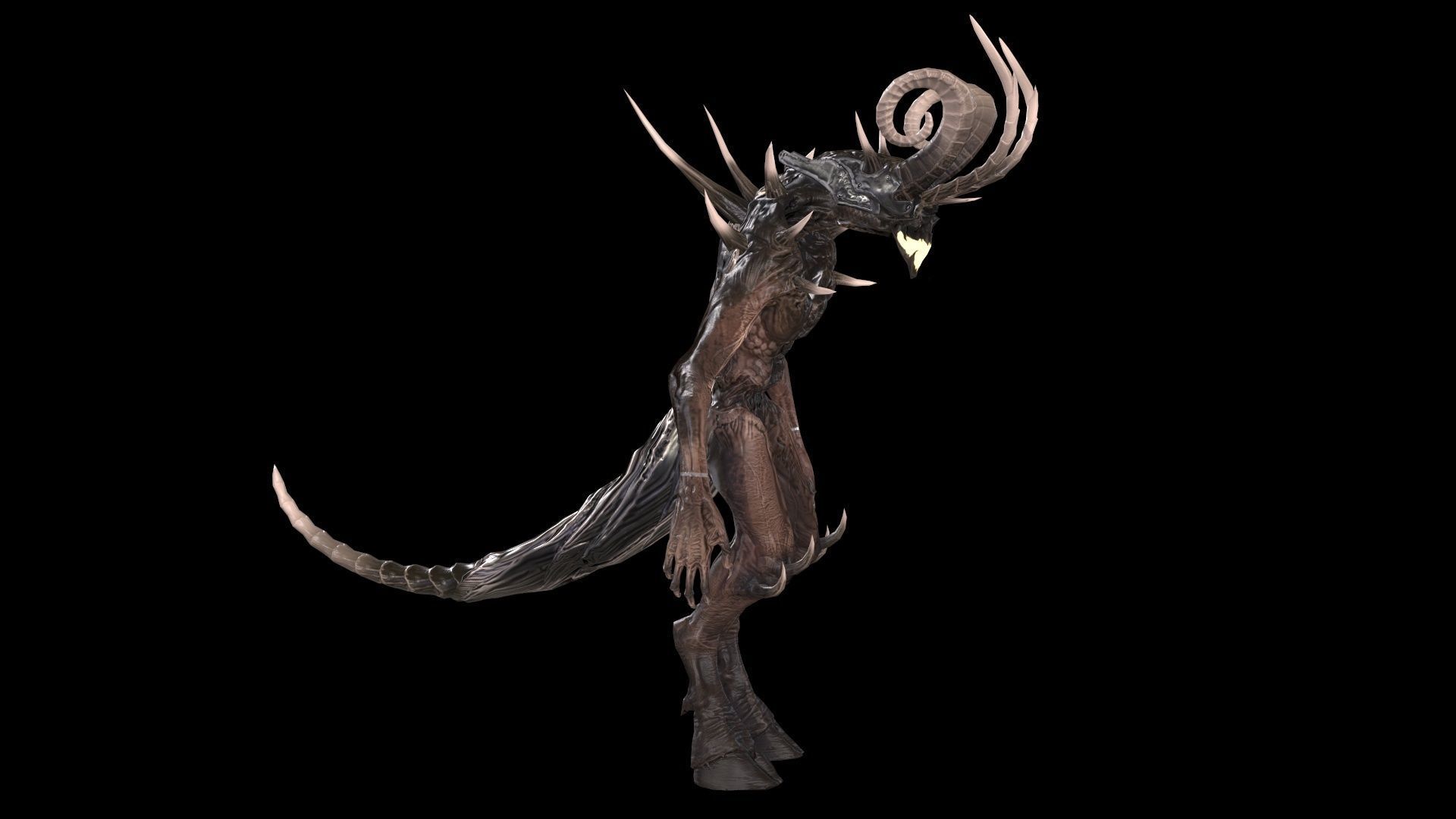 DemonHigh3 creature Low-poly 3D model_27