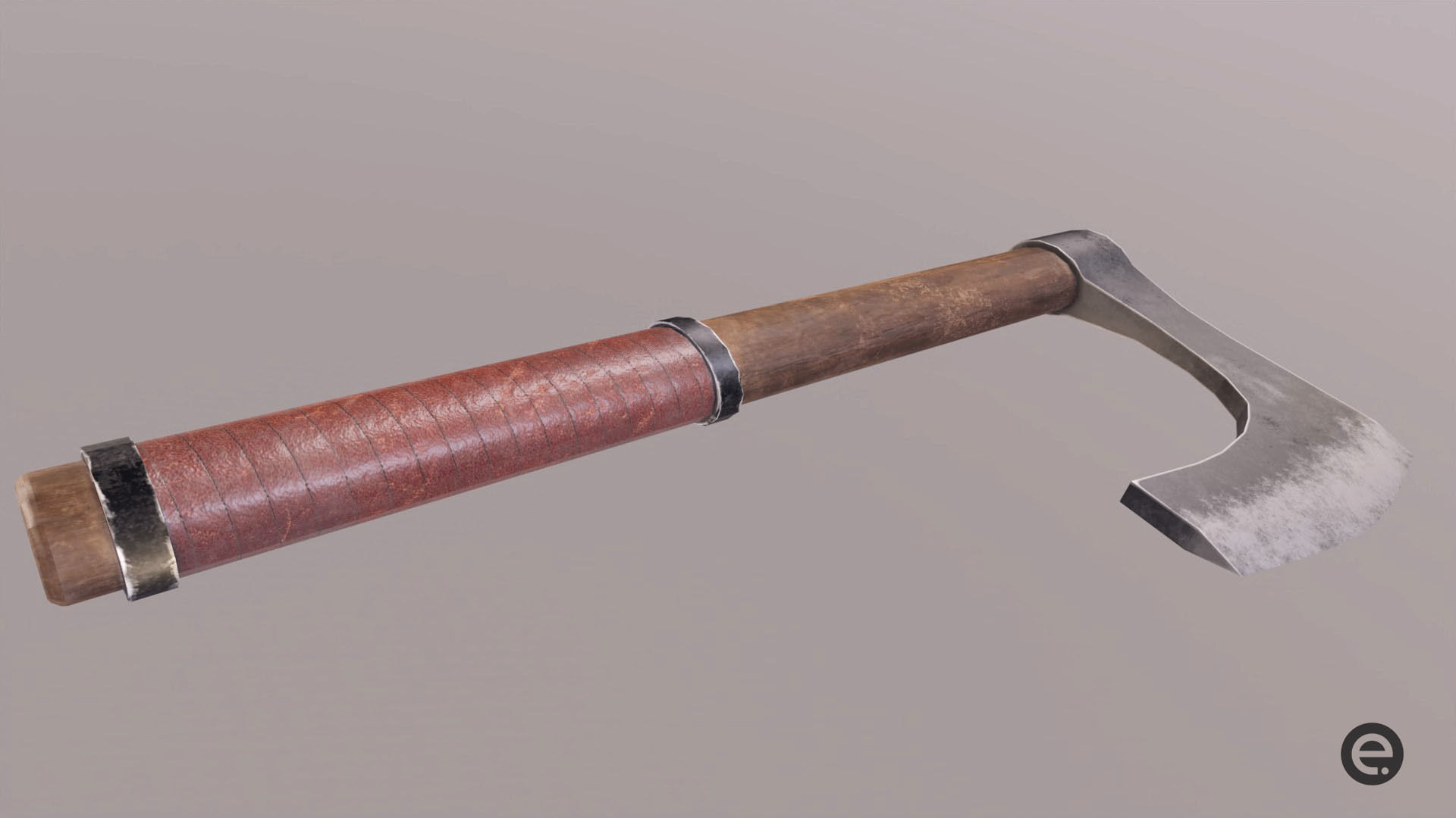 Game Ready Viking Axe Low-poly 3D model_2