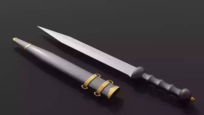 Roman Fulham Gladius and Scabbard Free low-poly 3D model