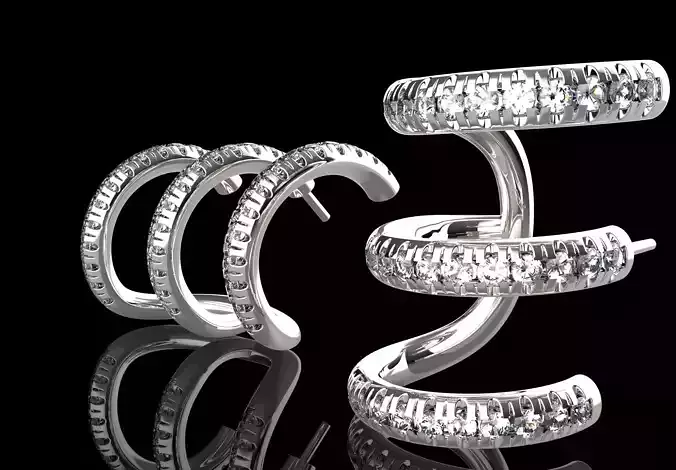 Casting with stone printble women earring