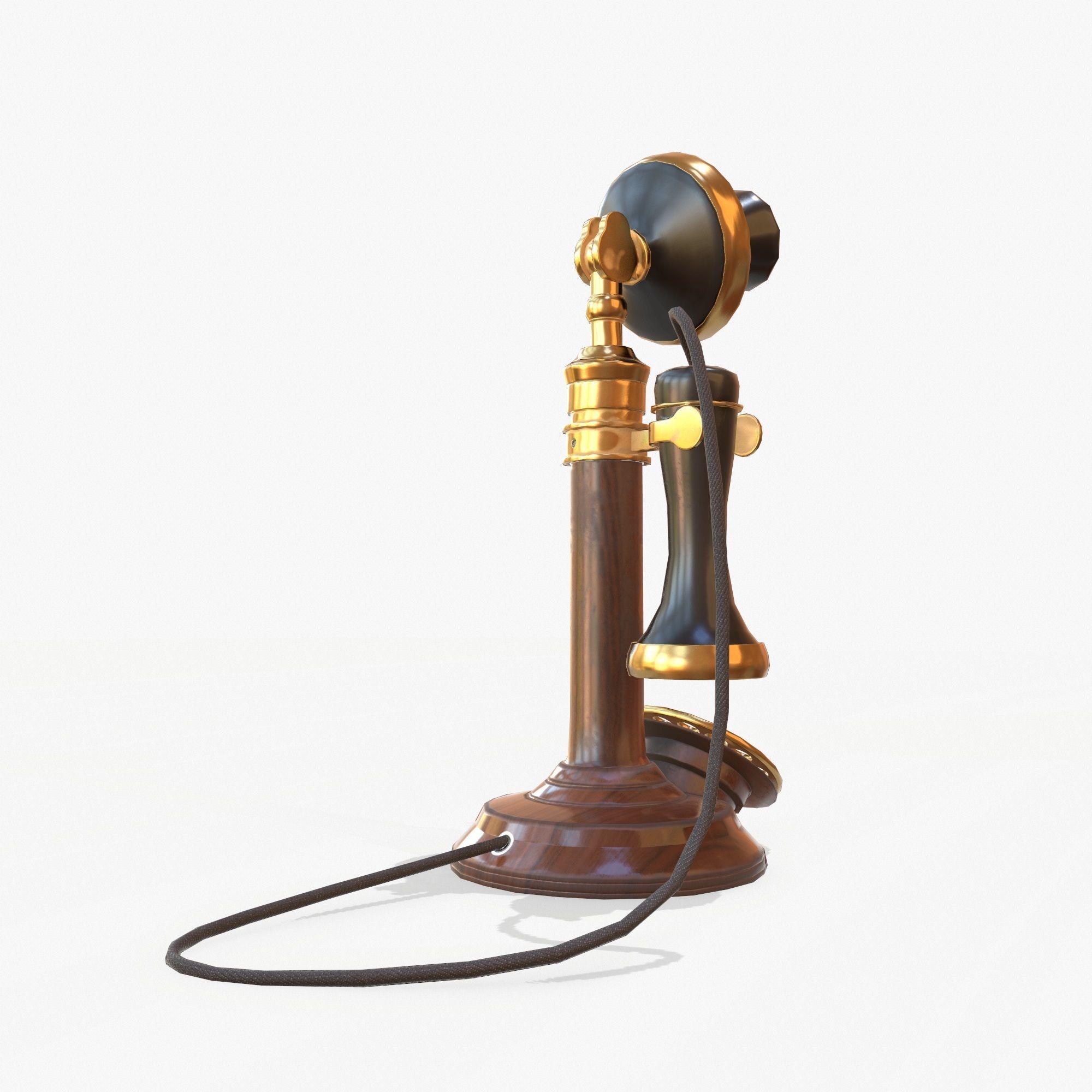 Retro Telephone  Low-poly 3D model_7