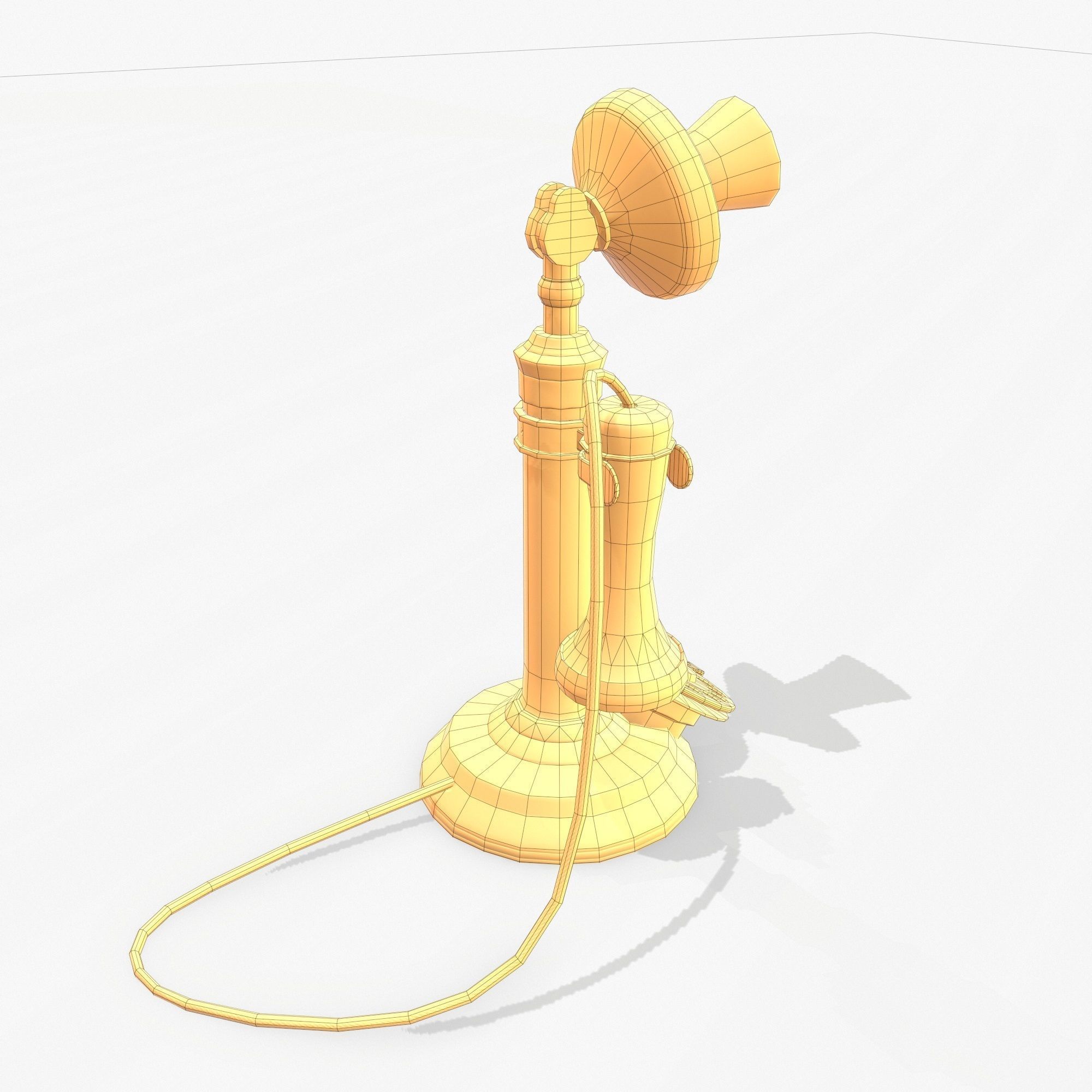 Retro Telephone  Low-poly 3D model_17