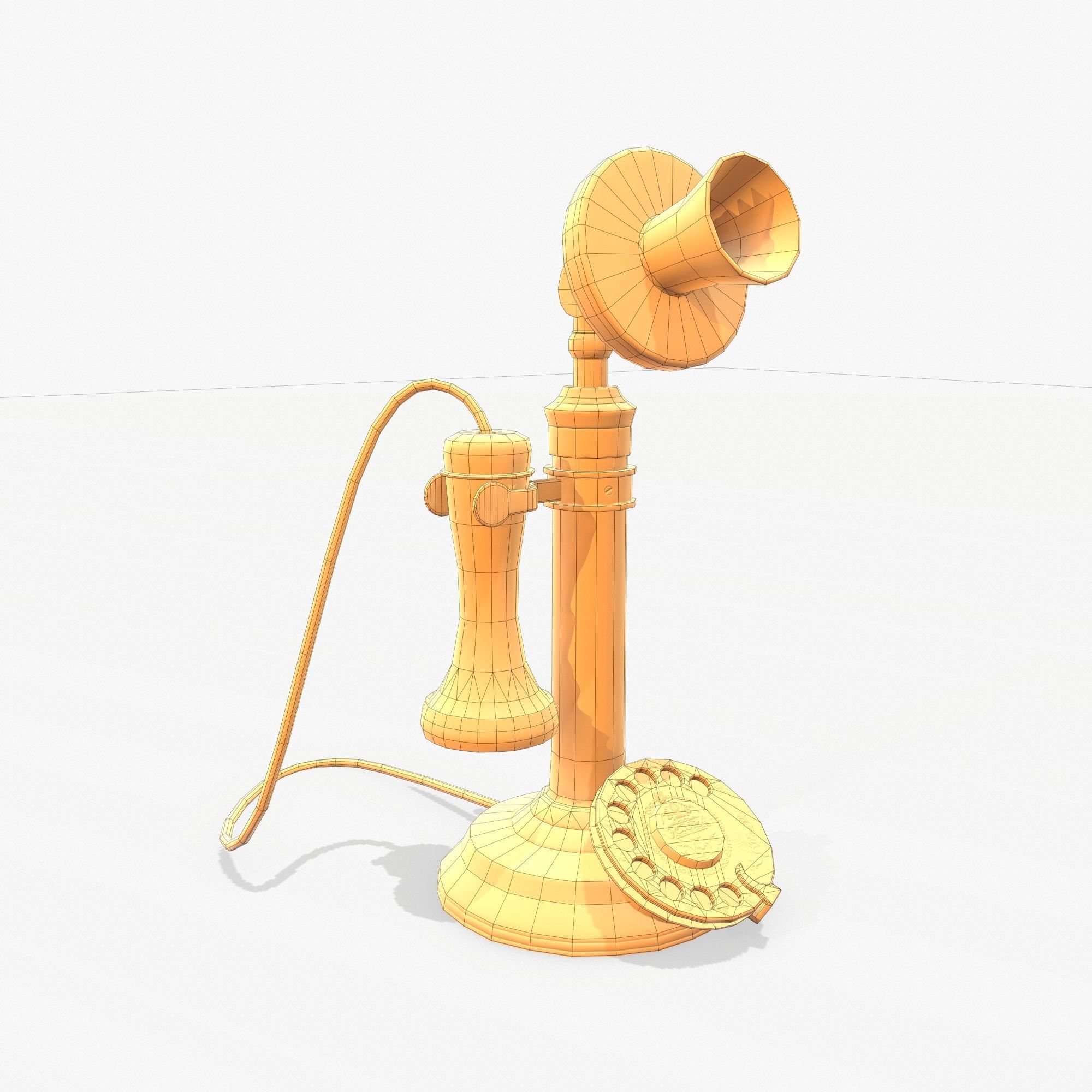 Retro Telephone  Low-poly 3D model_15