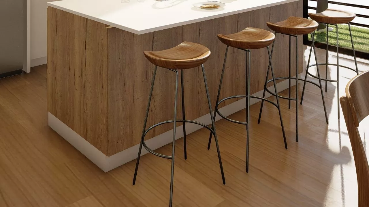 West elm Stool Alden Bar 3D model