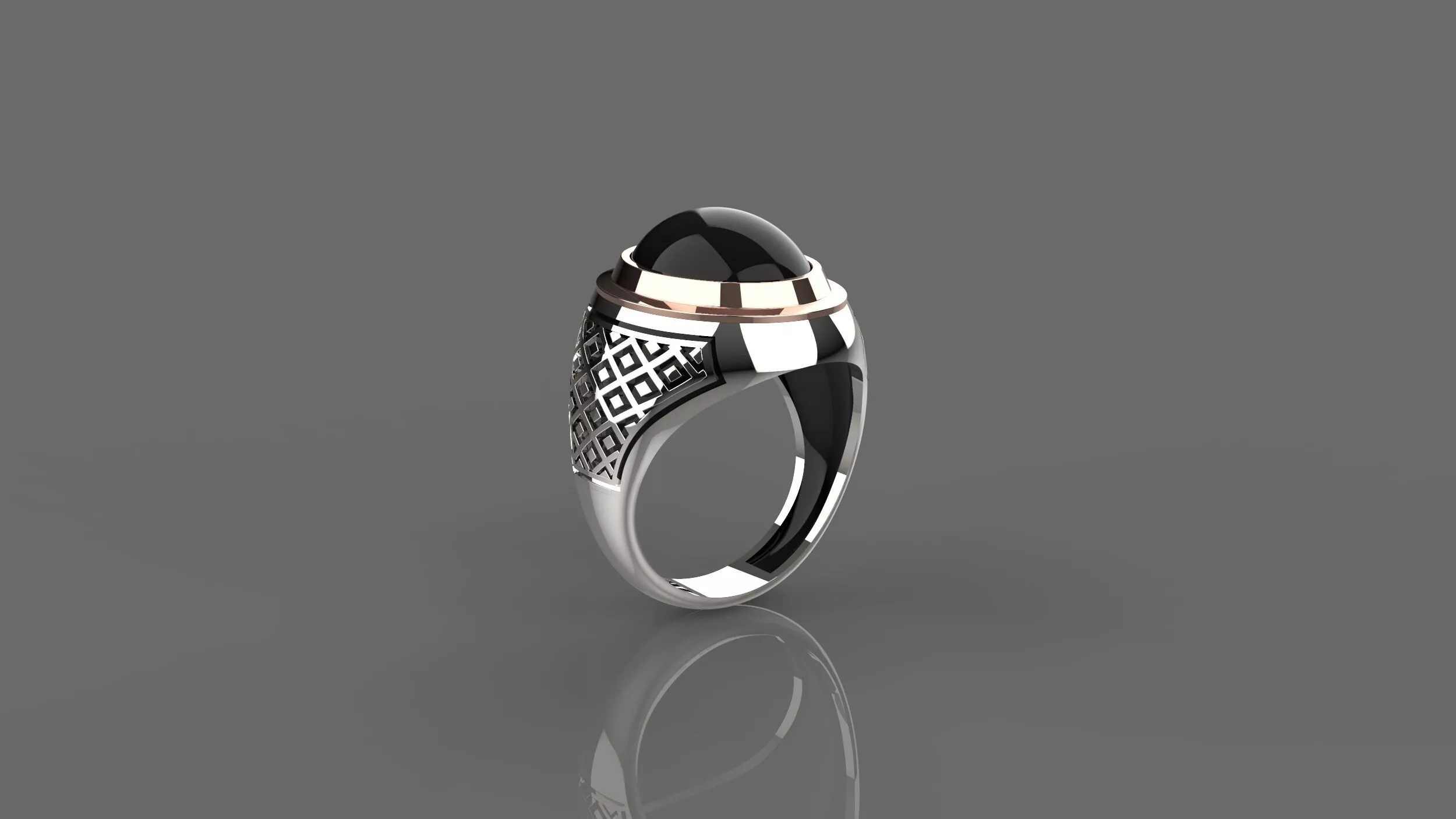 Printble 3D Man Oval ring 3D print model