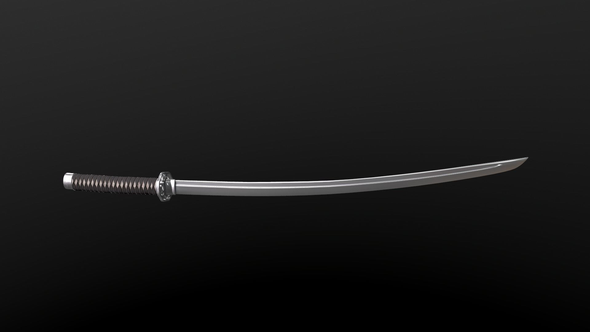 Katana samurai sword 3D model_1