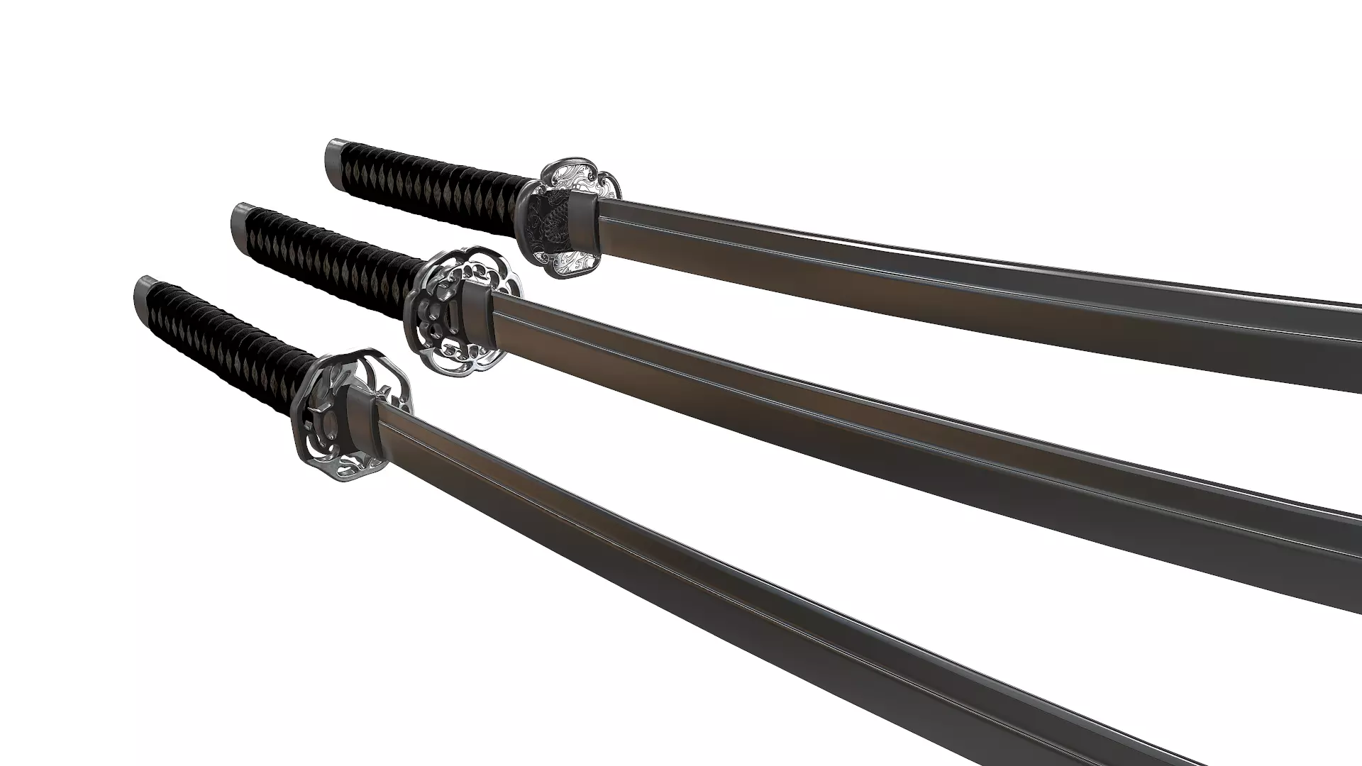 Katana samurai sword 3D model_0