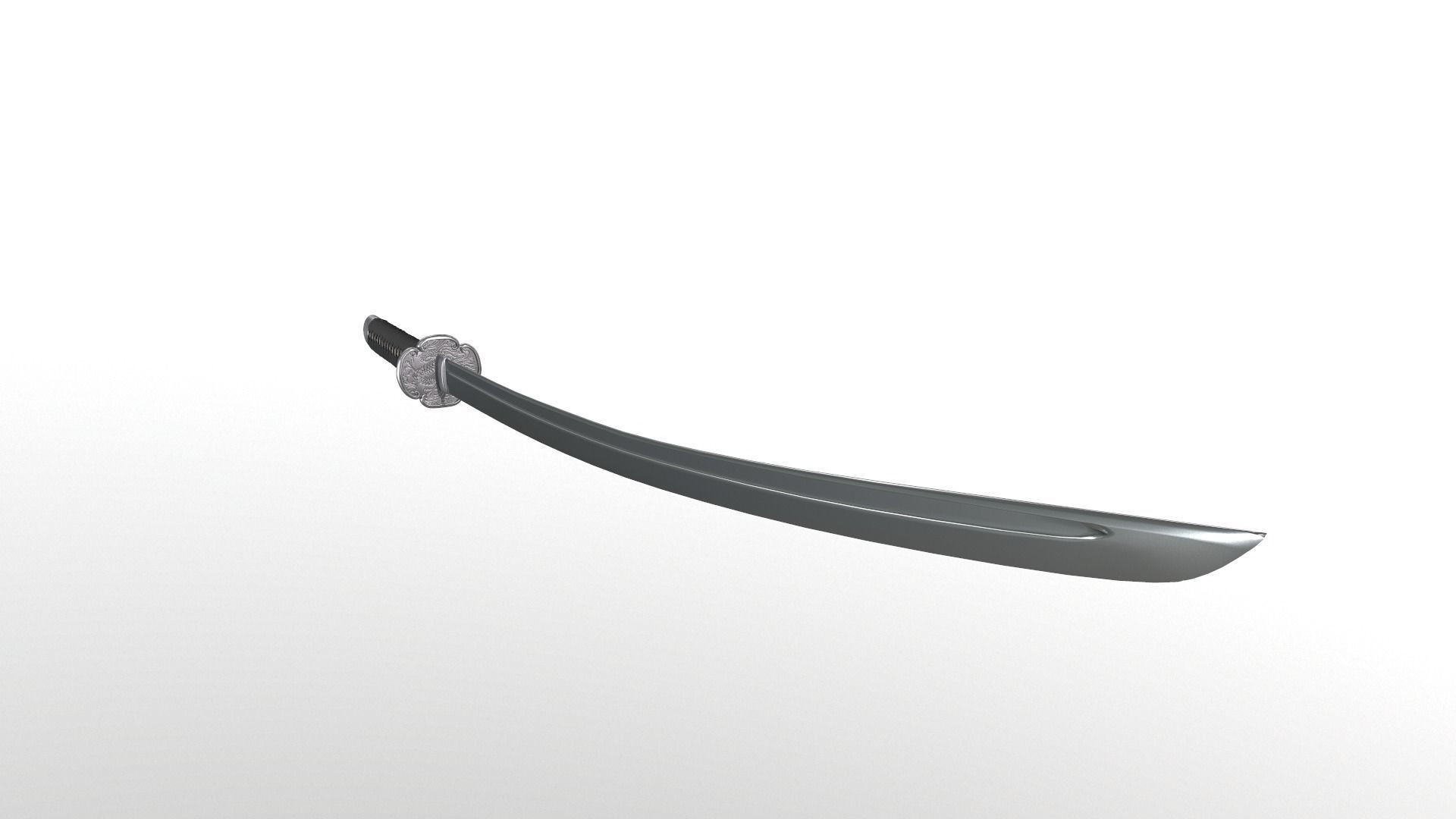 Katana samurai sword 3D model_3