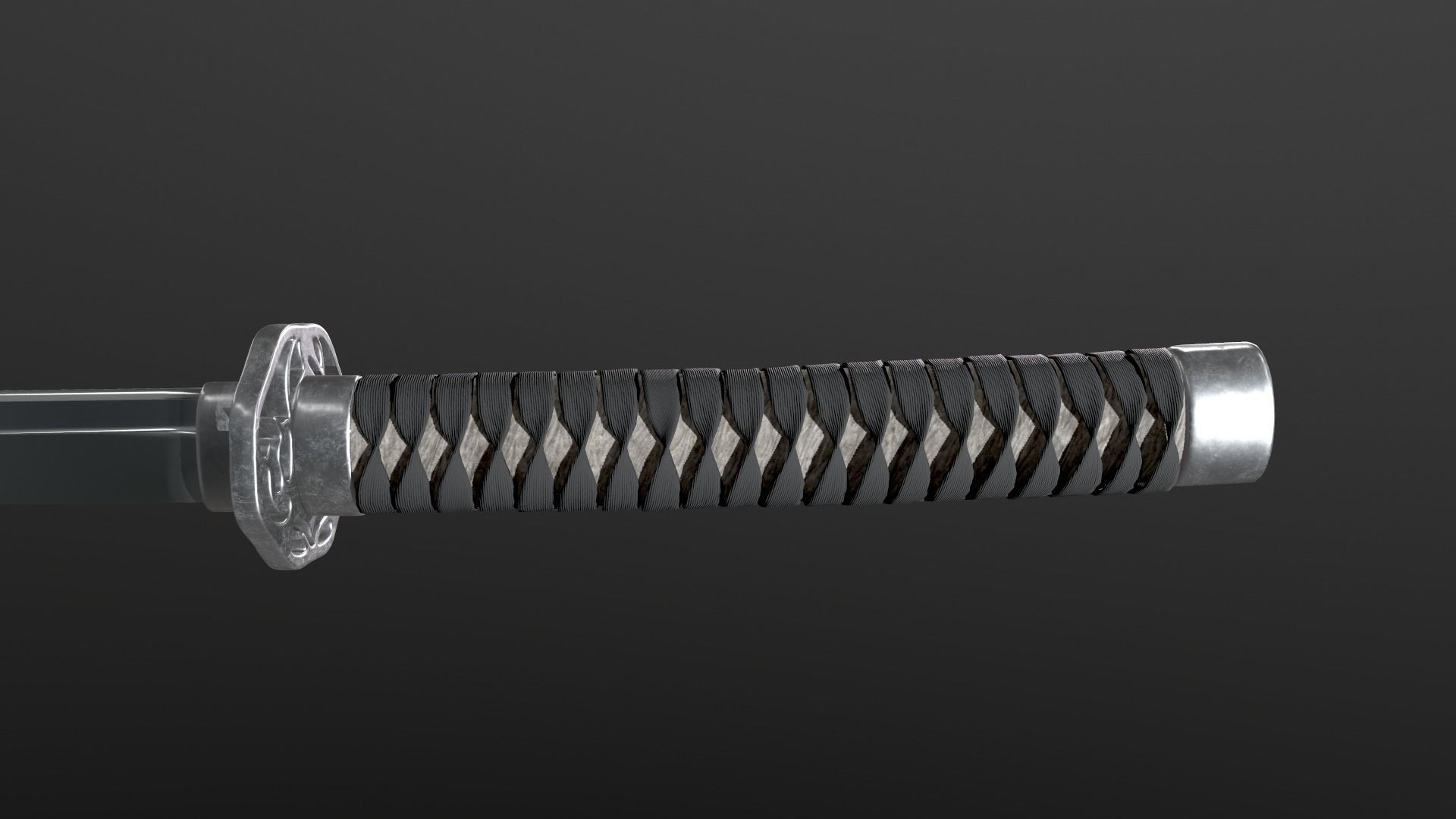 Katana samurai sword 3D model_2